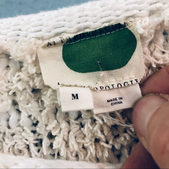 - Anthropologie white fluffy crew sweater - Picture 7 of 8